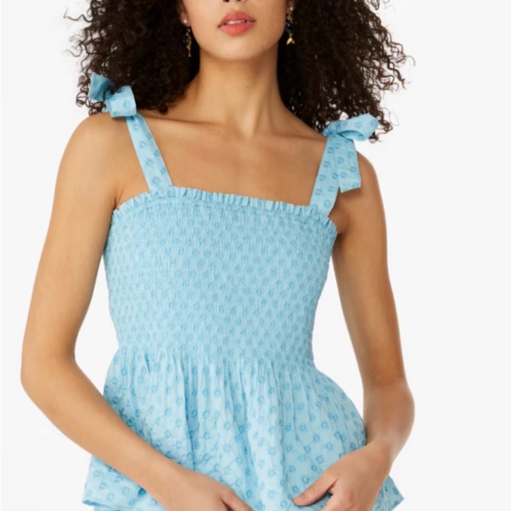 Kate Spade Embroidered Smocked Top